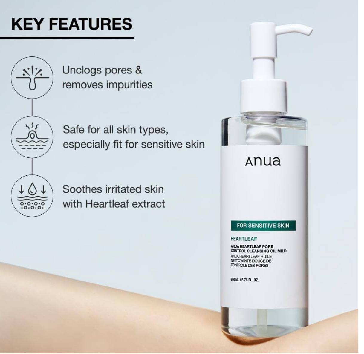 روغن پاک کننده و کنترل منافذ آنوا مخصوص پوست حساس۲۰۰ میل