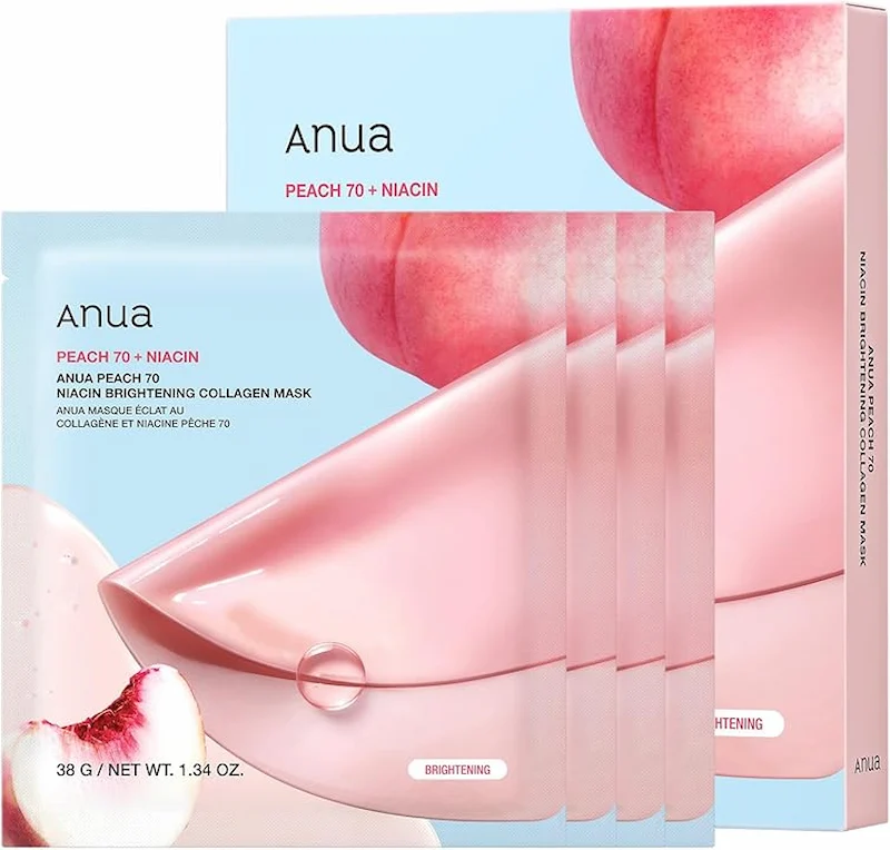 ماسک ورقه ایی هلو وکلاژن ونیاسینامید آنوا