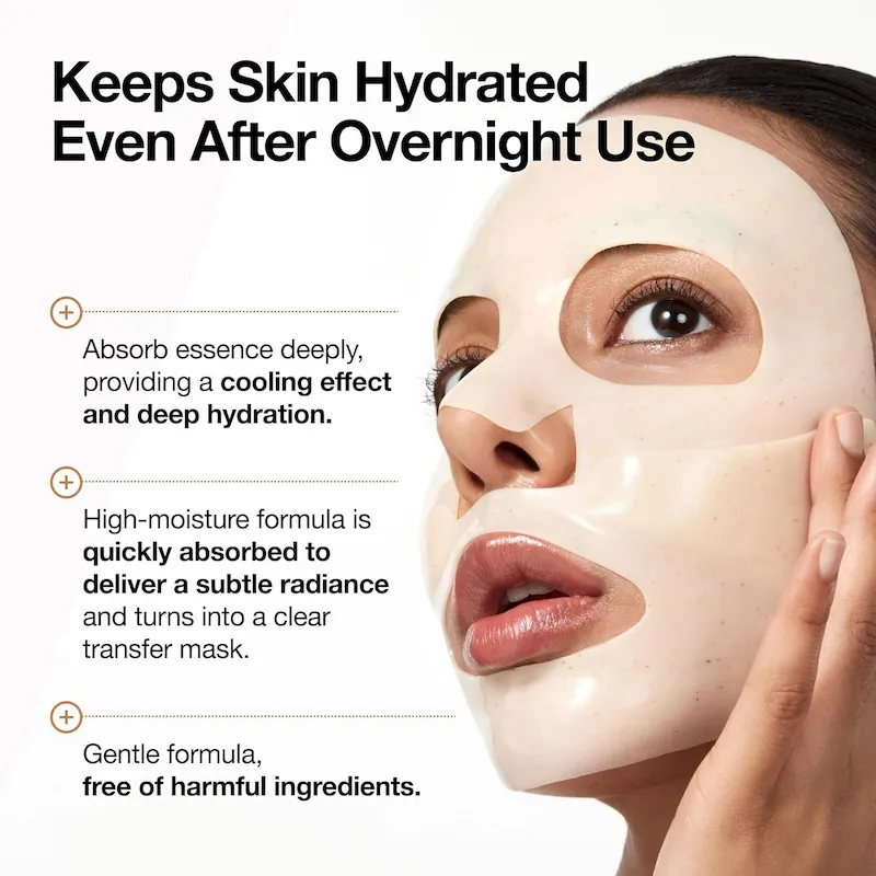 ماسک ورقه ایی برنج  وسراماید وکلاژن آنوا درخشان کننده وروشن کننده